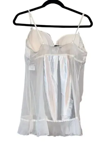 Linea Donatella White Mesh & Silky Slip Dress Lingerie