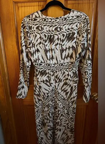 Aiifos 100% Silk Midi dress Brown