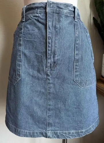 Vintage Railroad Stripe Cotton Skort – Size 10 High Rise festival Y2K Blue