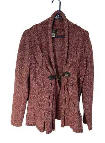 Lark Lane Size Small Red Knit Toggle Button Sweater