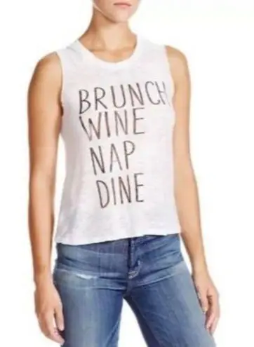 Nation Ltd Jen Menchaca Camden Brunch Burnout Graphic Tank Top T-Shirt Top