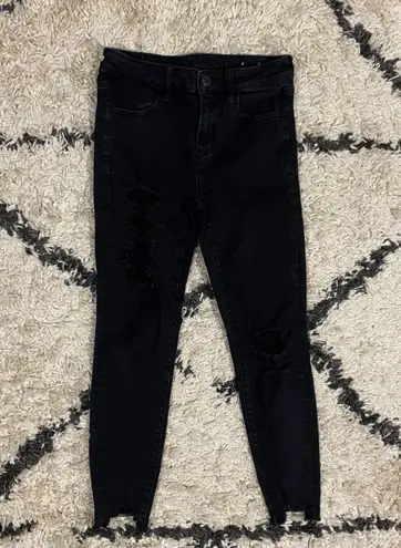 American Eagle Distressed Black Hi-Rise Jeggings