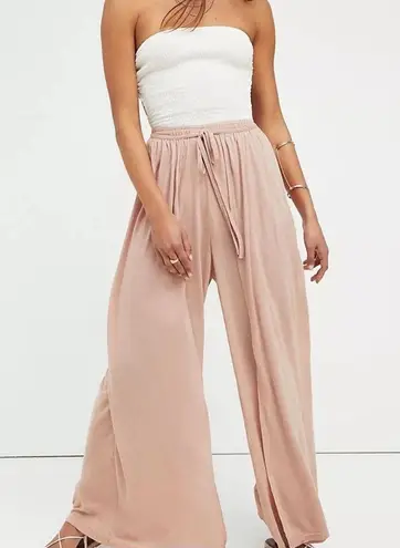 Free People beach intimately nude mauve palazzo wide leg pants S