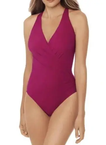 MiracleSuit Wrapsody One Piece Swimsuit Fuschia (Size 8) tummy control slimming