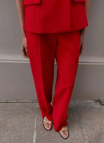 ZARA NWT red side split hem trouser pants