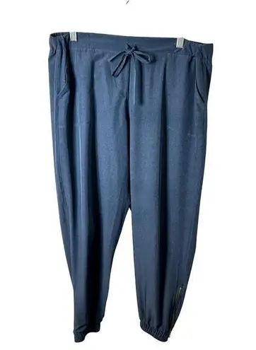 ALBION FIT Albion Jetsetters Cropped Ankle Zip Joggers Womens Size Large High Rise Navy