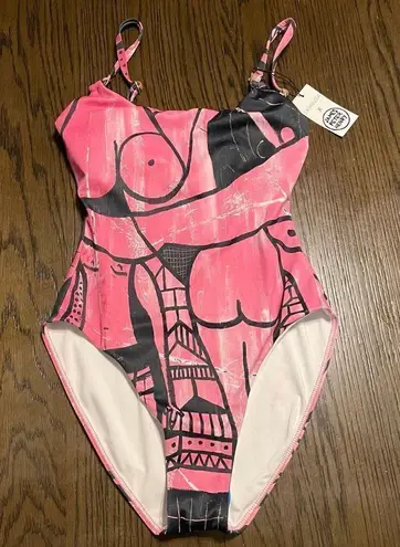 Swiminista X James Peter Henry Pink Black Beach Activities One Piece Swimsuit, X Size XS - Image 1