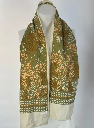 Saint Hilaire Paris vintage Green and Gold Patterned Scarf