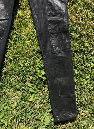 Citizen Of Humanity Faux Leather Black Rocker Skinny Jeans Extra Zipper Pockets