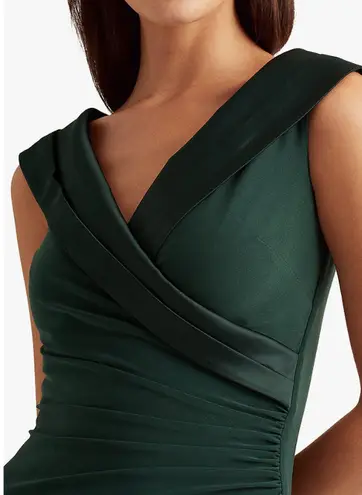 Ralph Lauren NWT Lauren  Leonetta Ruched Green Maxi Formal Evening Dress