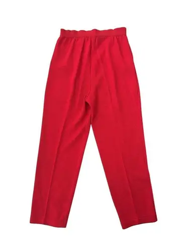 St. John Collection Santana Knit Marie Gray Red Crop Pants Pleated Pocket Size 6