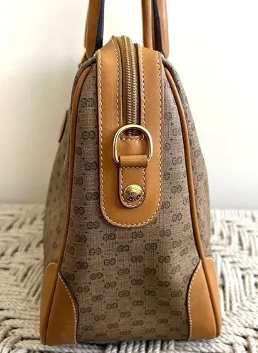 Gucci  Micro GG Tan Canvas and Leather Boston Bag