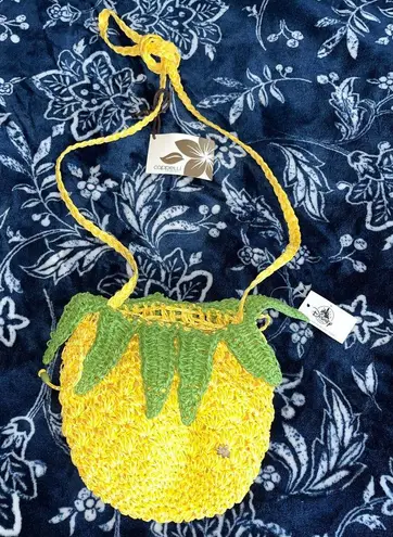 NWT! 2021 Disney Parks Cappelli Pineapple Crochet Carry Purse Bag Crossbody Yellow