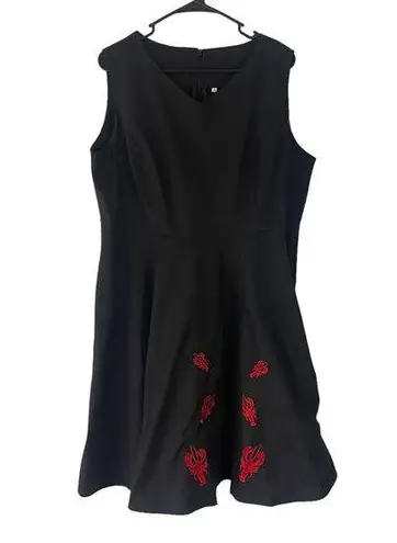 Women's Plus Size 5XL Black Southern Lobster Novality Cotton Dress