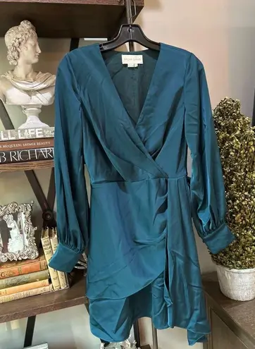 Sachin + Babi Daria Satin Crepe Mini Dress Bottle Green Womens Size 4