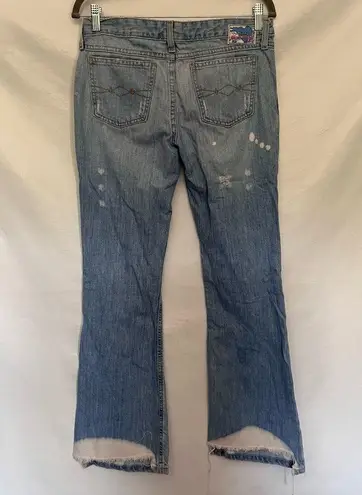 Mudd  Wide Leg Low Rise Distressed Jeans Size 3 Style 4CBL78 Raw Hem Bleached Y2L