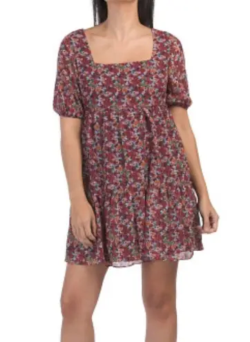 BCBGeneration  Square Neck Floral Babydoll Dress Size 8 NWOT