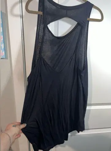 No Boundaries  Black Basic Back Cut Out Tank Top / Swim Suit Cover Up Size Large