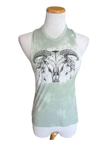 Fifth Sun Womens  Cow Skull Sleeveless Dye Dipped Top - Sz XS