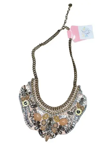 Stella & Dot Giverny Embroidered Bib Statement Necklace