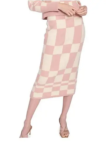 En Saison Josena Checkered Knit Midi Skirt