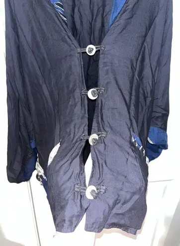 Brand Resort Wear Totem Faced Abstract Boho Cardigan w/ Metal Fastens