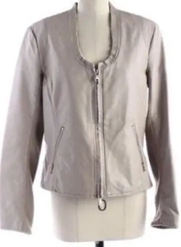 Ellen Tracy faux leather fitted moto jacket size M