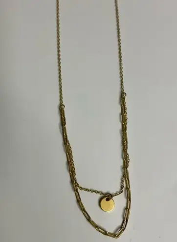 LACN 925 La Gem & Jewelry Design Inc Necklace Gold Layered Paper clip Circle