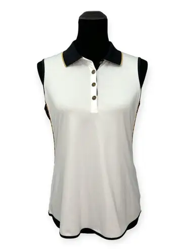 Greg Norman | Medium | ML75 Leopard Accent Play DRY Sleeveless Polo Golf Shirt
