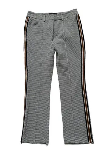 Gracia womens VALENCIA PANTS size S Black white Houndstooth Print Side Line