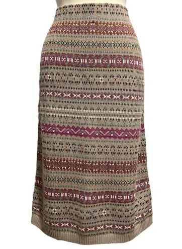 Ralph Lauren LAUREN  Fair Isle Linen Blend Pencil Skirt size XL Women Multi $185