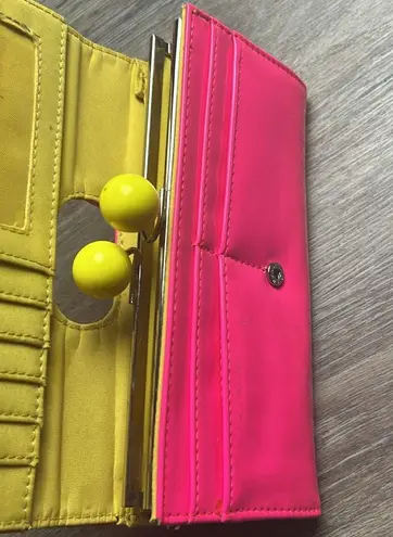 Bright Pink & Yellow Retro Clutch Wallet – Festival
