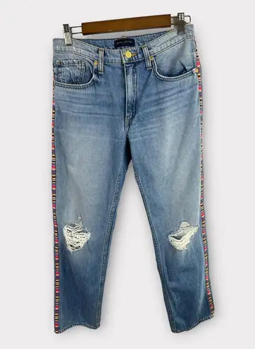 Ramy Brook Womens size 26 Rosie Distressed Boyfriend Embroidered Jeans