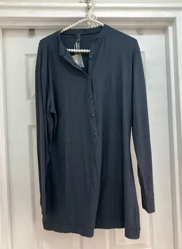 SKIMS Size 2X Graphite Soft Lounge Button Up Henley Onesie Romper NWT Sleepwear