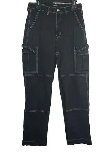 Wild Fable  Super High-Waisted Cargo Baggy Jeans Women's Size 12/31R Black Denim