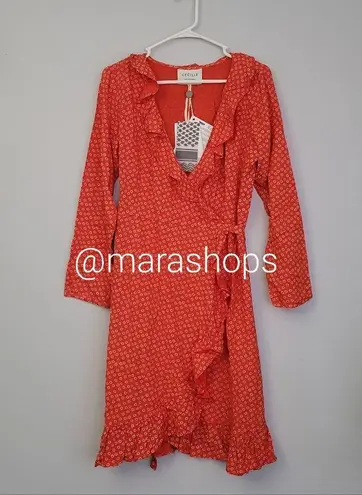 Cecilie Copenhagen Jolene ruffled printed crepe wrap dress Size L