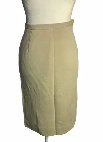 Vintage 50s Beige Knit Wool Skirt & Top Set 36PE
