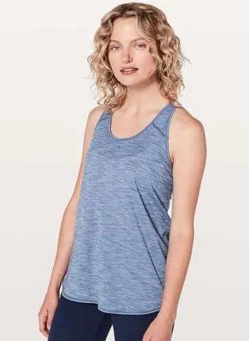 Lululemon  Women's Essential Tank Heathered Brilliant Blue Sz 8