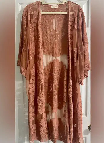 Style Apparel’s Stylish Rust Floral Kimono, Duster Cardigan. Size M