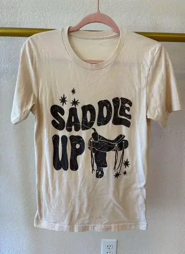 Saddle up graphic t shirt, cowboy cowgirl western wear Brown Size M