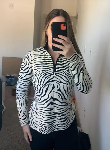 J. McLaughlin  Cheetah Print Athletic Half Zip 