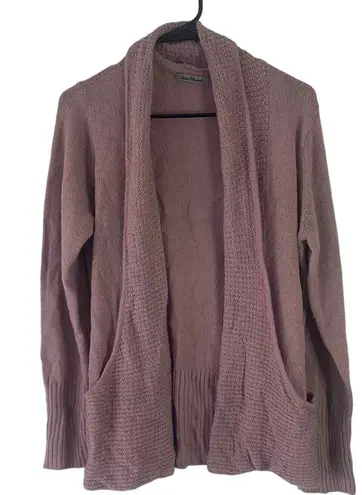Jason Maxwell Women's XL Purple Pink Knitted Open Front Pockets Cardigan Sweater