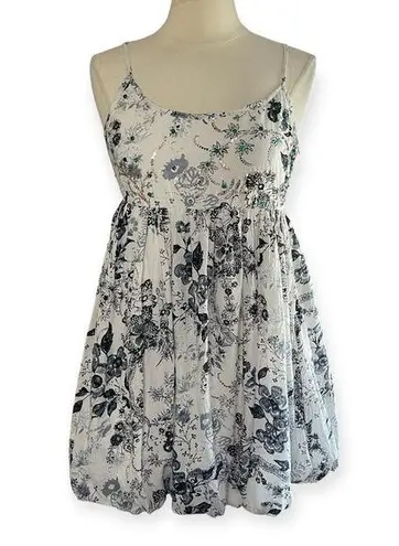 NWT CHAUDRY KC Black & White Cotton Mini Dress Sequin Details, Large