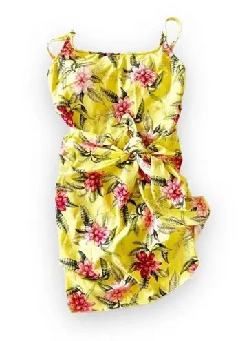 Leilani Hawaii Yellow One Piece Swimsuit With Matching Sarong Size 12 Plumeria