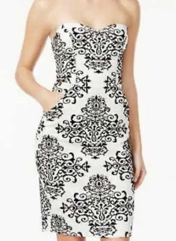 B Darlin Black & White Sweetheart Neckline Strapless Dress 