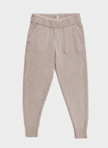 UGG Safiya Woman Cozy Relaxed Knit Fleece Joggers Pants in Granite High Waist XL