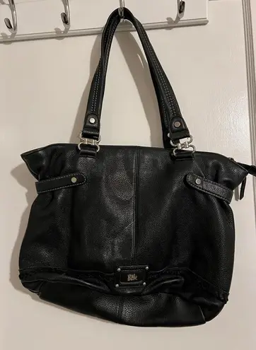 The Sak Stylish Black Leather Tote Bag by