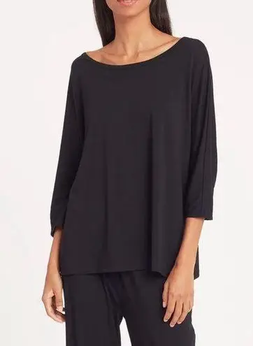 Cuyana  Womens Organic Pima Cotton Drape-Back Top 3/4 Sleeve Lagenlook Medium