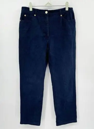 St. John  Sport Demin Jeans Navy Blue Size 8 High Rise Straight Leg Denim