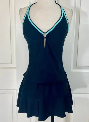 VM black Swim skirt, ladies size medium ruffle tier bathing suit skort bottom